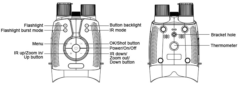 4K night vision binoculars goggles detail
