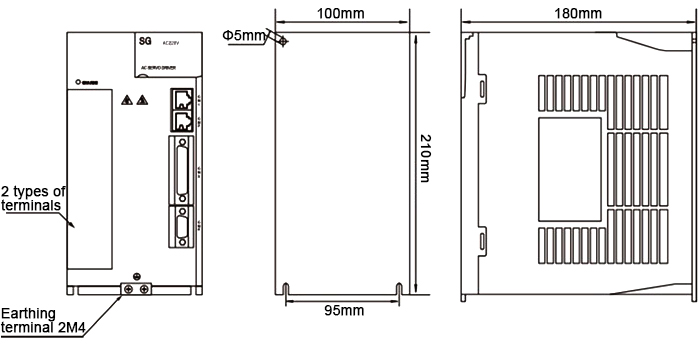 5.5 kw ac servo motor drive dimension