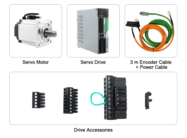 50W AC servo motor package