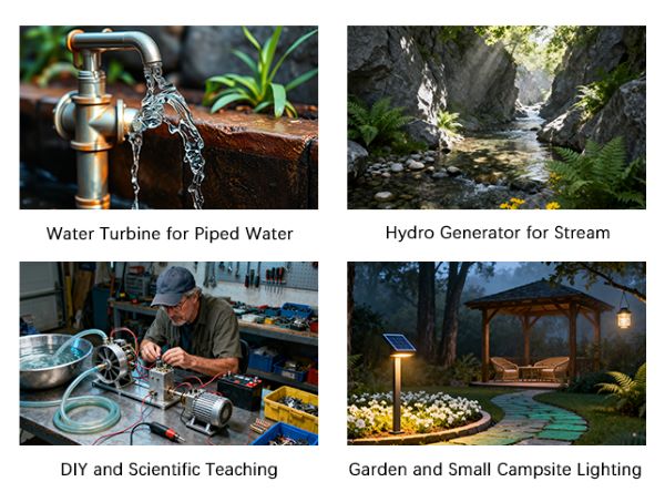 50w low flow mini water turbine generator application