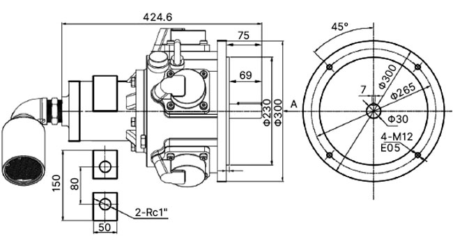 6 hp piston air motor size