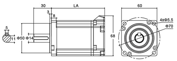 600W AC servo motor kit motor size