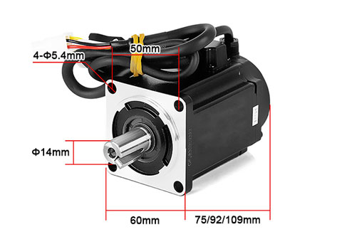 600w ac servo motor size