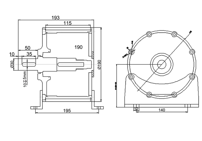 Round shaft alternator dimension