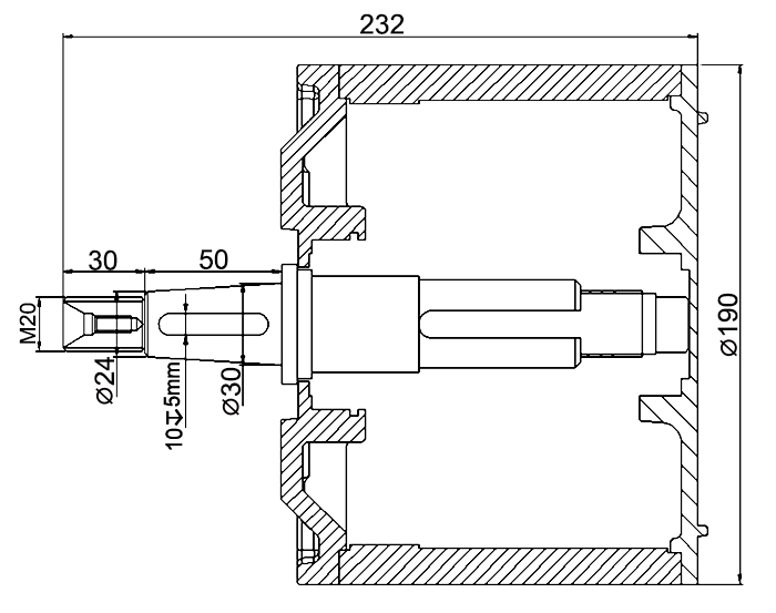 Tapered shaft alternator dimension