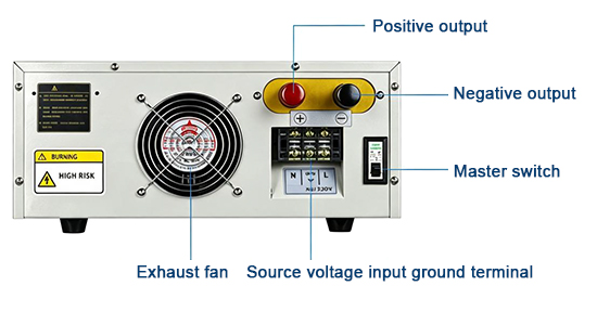 60A 100V variable DC power supply detail