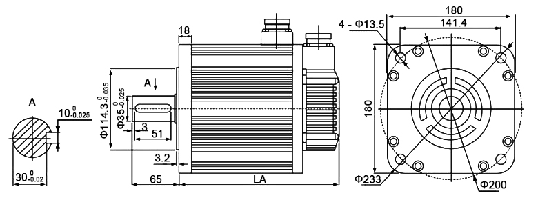 7.5 kw ac servo motor dimension