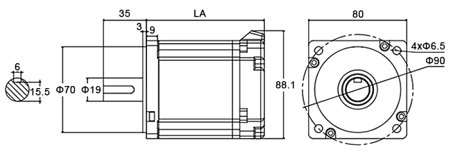 1000w ac servo motor dimensio