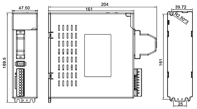 1000w ac servo motor  drive dimensio