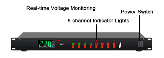 8 outlet power sequencer detail