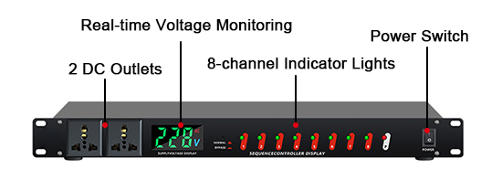 8 outlet power sequencer detail