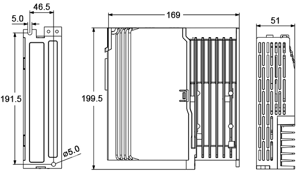 850W AC servo drive size