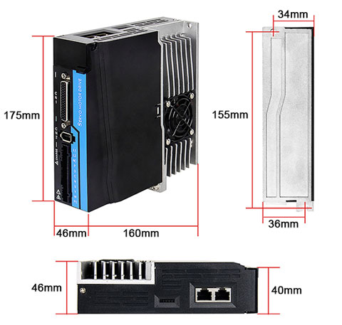 AC servo driver size