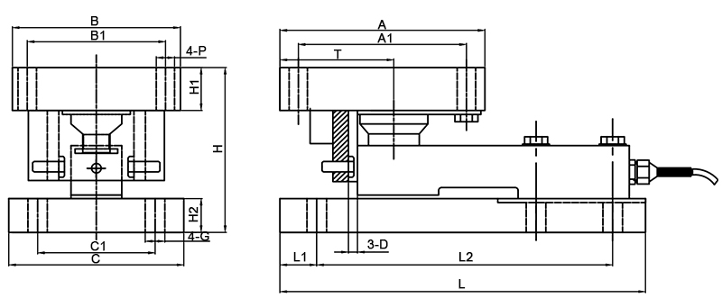 Cantilever beam load cell module size