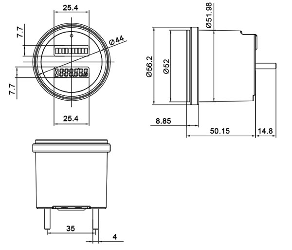 Car battery indicator size