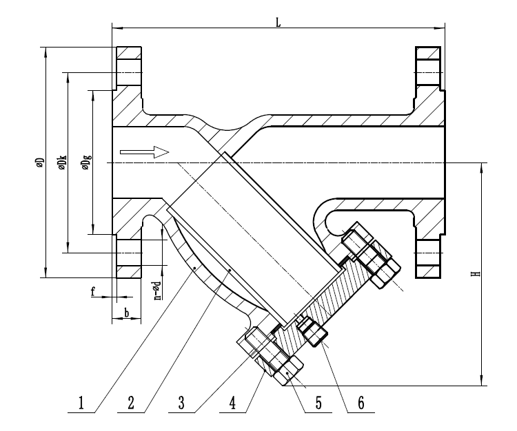 Y yype strainer dimension
