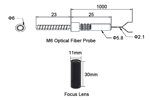 color light sensor fiber dimensions