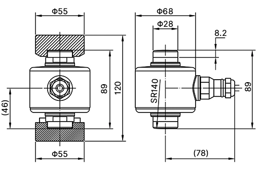 Column compression load cell size