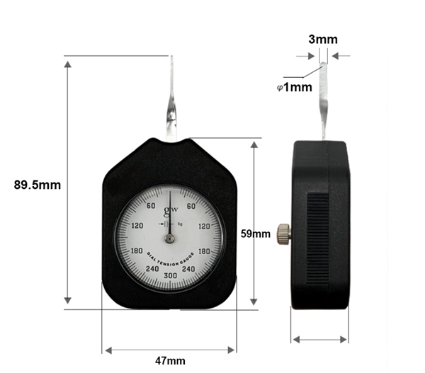 Dial tension gauge size