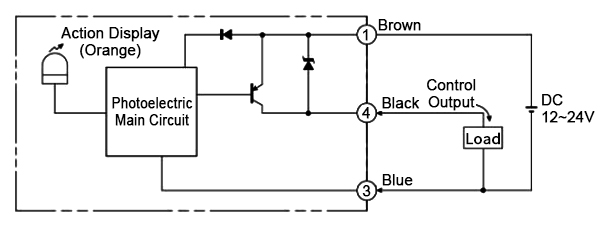 Digital photoelectric sensor wiring