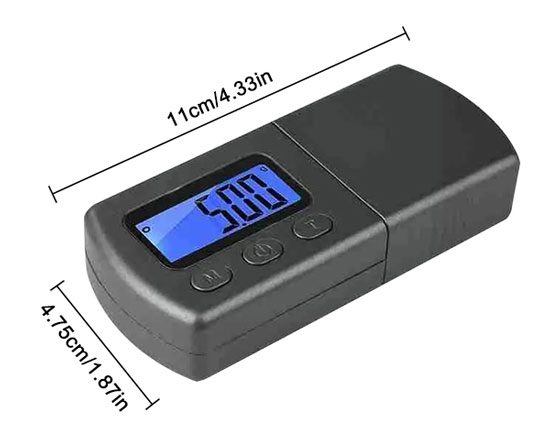 Digital stylus force gauge size
