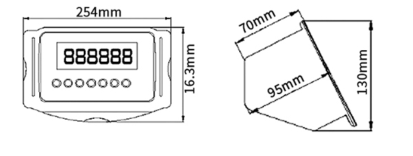 Digital weighing indicator size