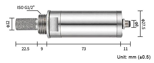 Dimension of dew point sensor for air dryer