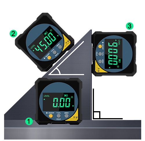 Dual laser magnetic digital inclinometer measuring diagram