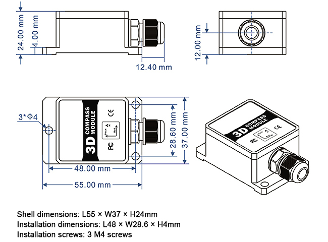 Dynamic compass sensor dimension