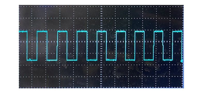 Eletronic water flow sensor output waveform