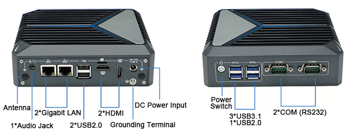 Embedded industrial PC fanless detail