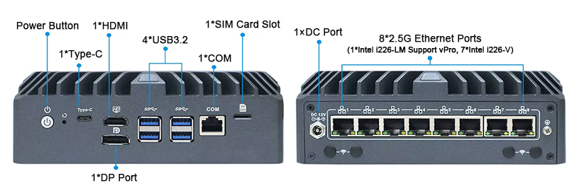 Fanless embedded industrial pc interface