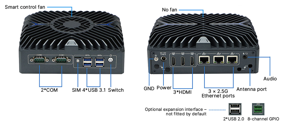 fanless industrial pc core i5 i7 detail