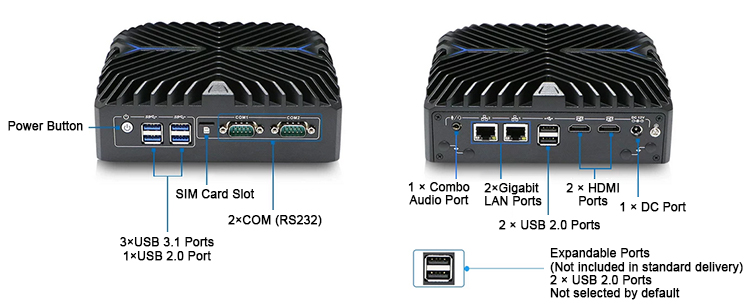 Fanless industrial pc core i5 i7 details