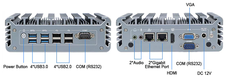 Fanless industrial PC i5 detail