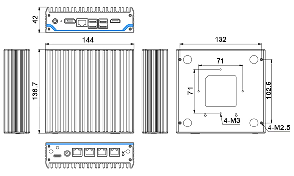 Fanless industrial PC quad core size
