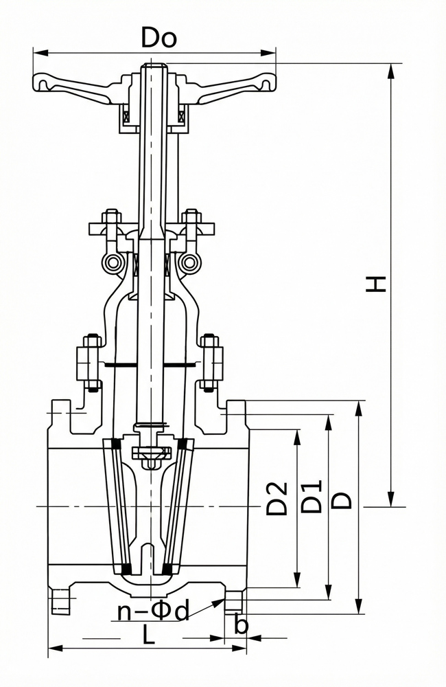 Stainless steel flanged gate valve size