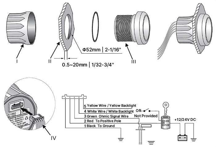 Fuel gauge meter installation