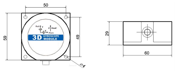 Gyroscope sensor 6 axis size