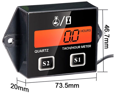 Hand held engine tachometer size