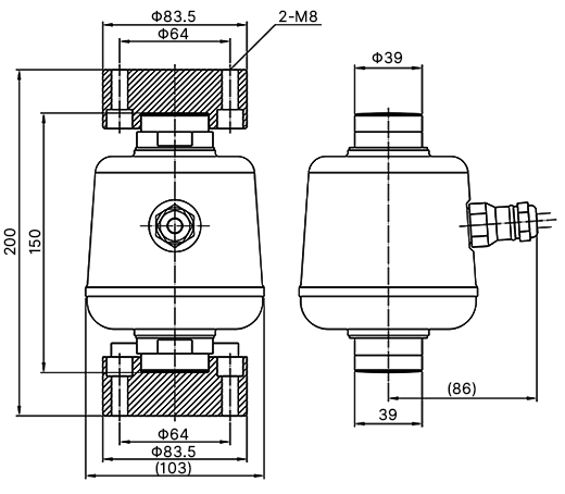 High precision column load cell size