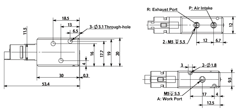 High-speed solenoid valve single combination diemsnion