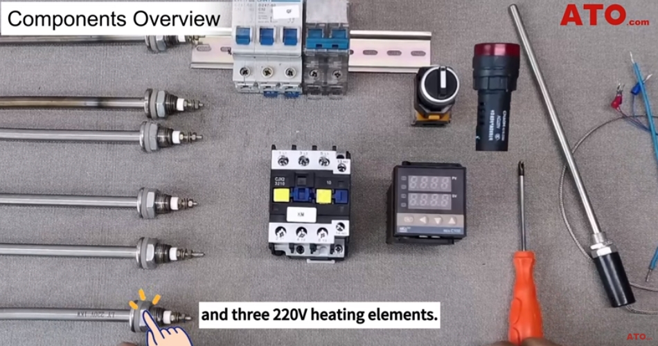 how is auto heating control wired using a pid temperature controller components