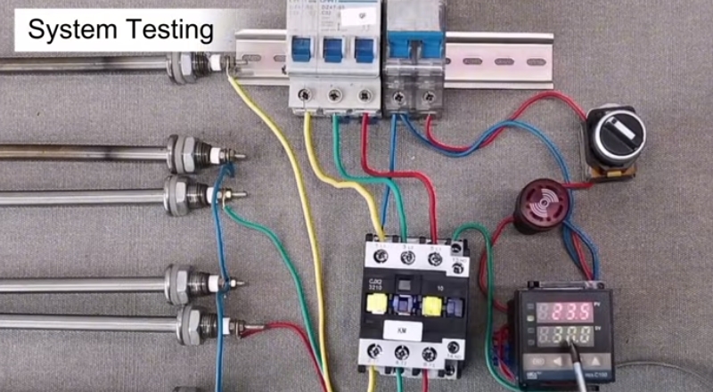how is auto heating control wired using a pid temperature controller system testing