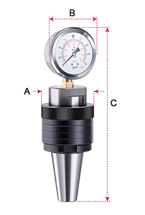 Hydraulic drawbar force gauge spindle force test size