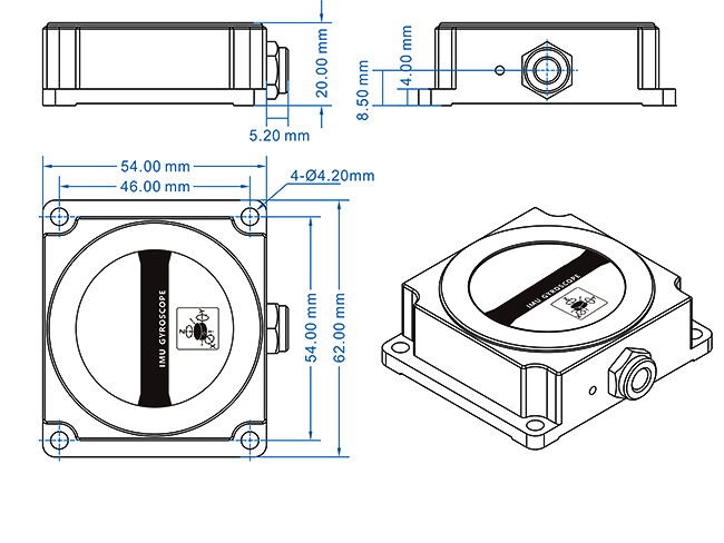 Dimension of IMU sensor for tractor