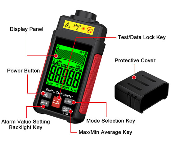 industrial laser tachometer detail
