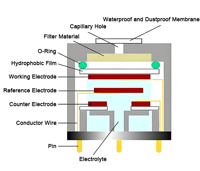 Industrial oxygen sensor detail