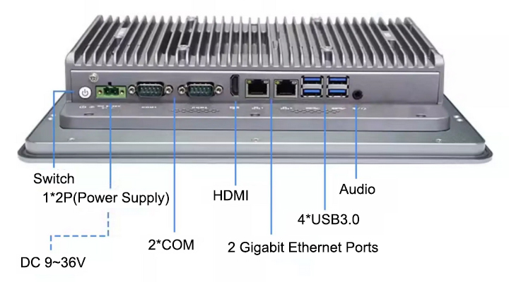 Industrial touch all in one pc interface