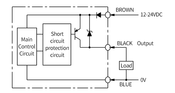 Infrared diffuse reflective photoelectric sensor wiring